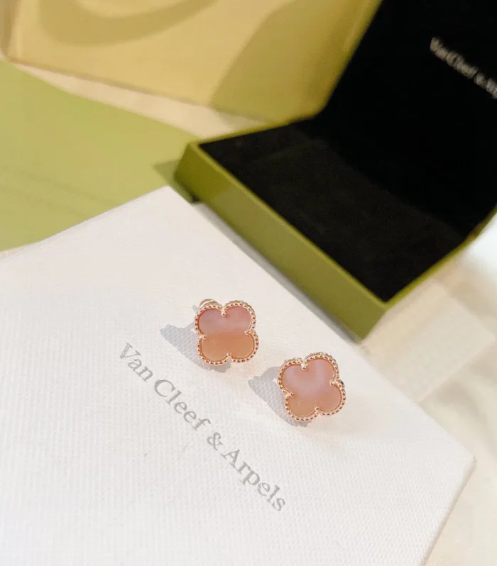 VCA Pink Mother-of-Pearl Earrings
