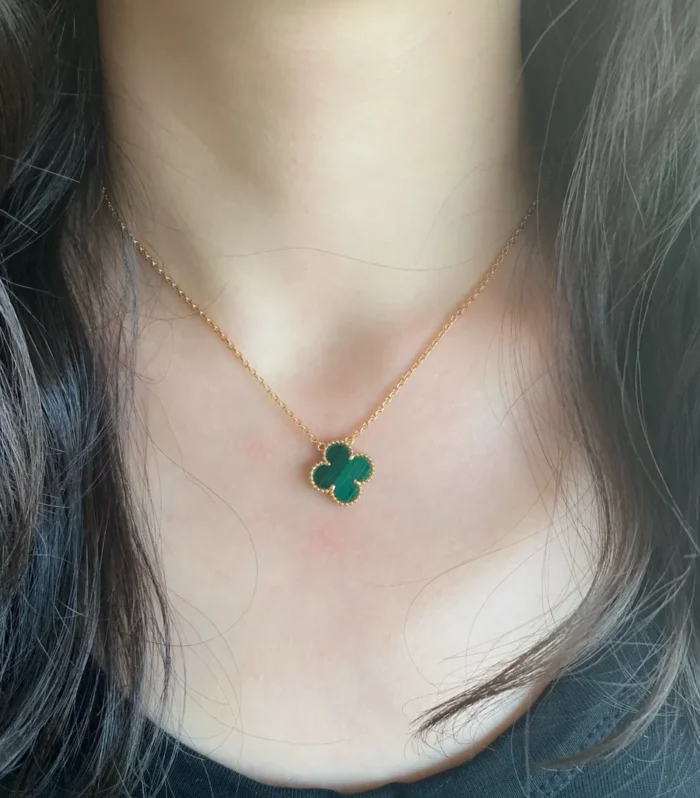 VCA Malachite Clover Necklace