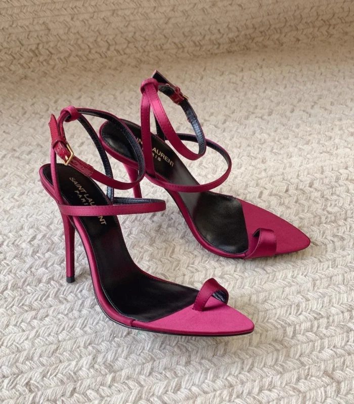 HIGH FLIP FLOPS SANDAL WITH STRAP IN HOT PINK SILK