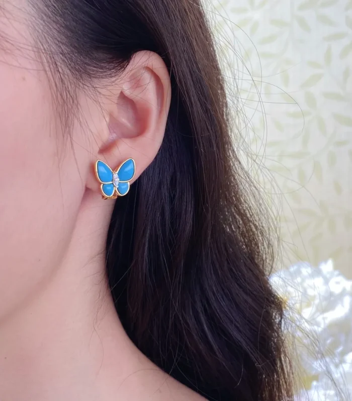 VCA Butterfly Turquoise Earrings
