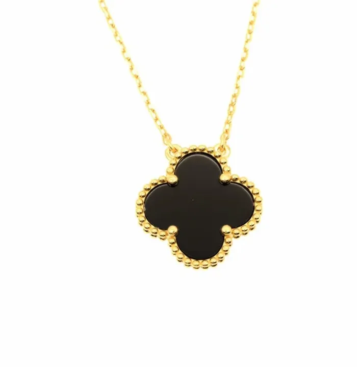 Quadrifoglio Necklace Black Agate