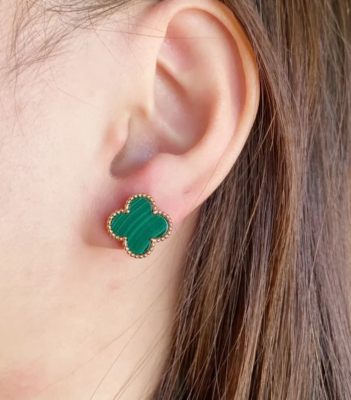 Alhambra Malachite Clover Earrings