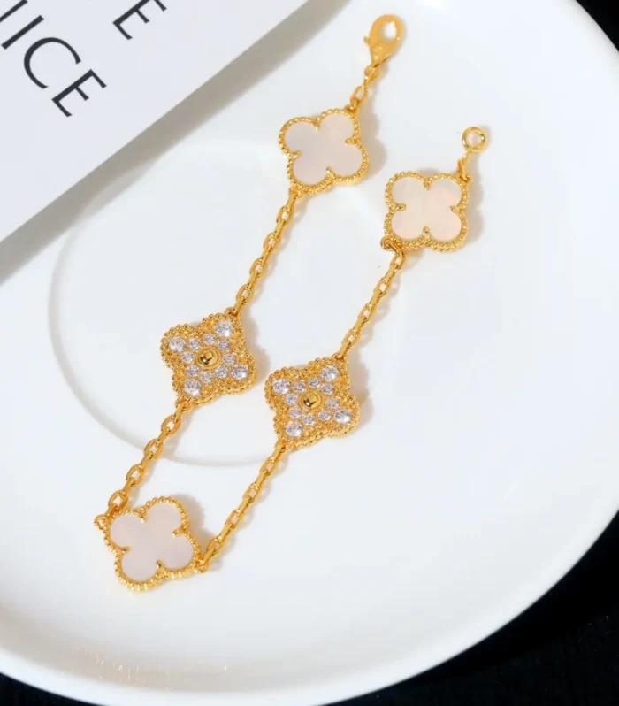 Alhambra Five-Motif Diamond Bracelet