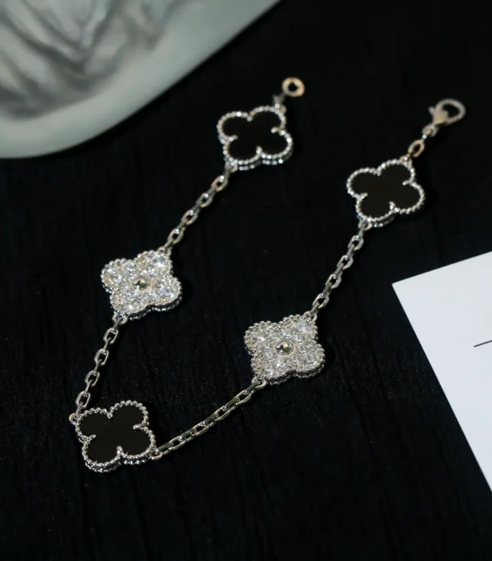 Alhambra Five-Flower Bracelet Black