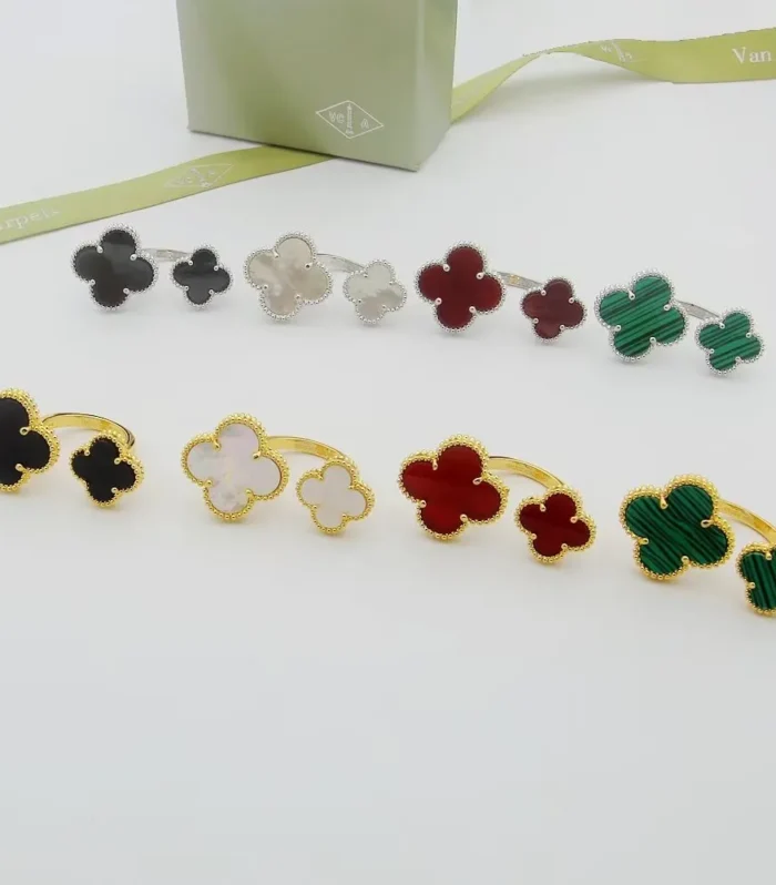 Alhambra Double Flower Ring Gold