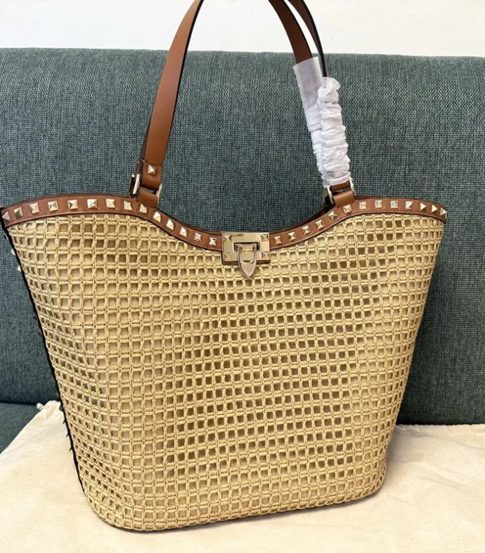 Valentino Raffia Tote Bag