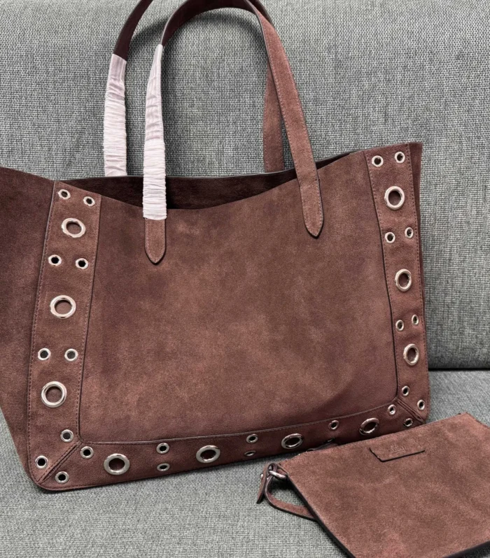 Valentino Garavani tote dark brown suede 555249