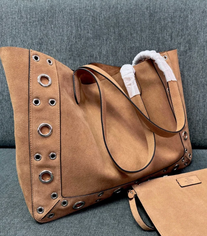 Valentino Garavani tote brown suede 555248