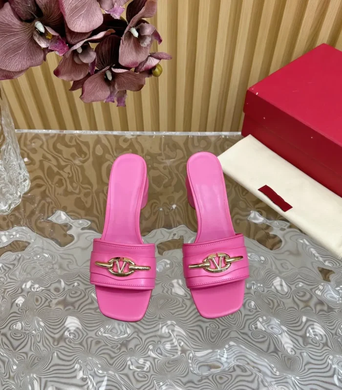 High Heel 70 Mule Sandal The Bold Edition Vlogo Square Toe Pink