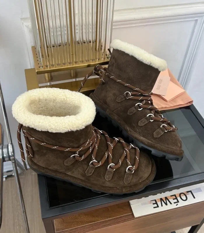 Miu Ankle Boots Dark Brown Suede