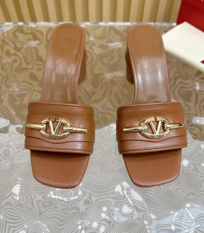 High Heel 70 Mule Sandal The Bold Edition Vlogo Square Toe Brown
