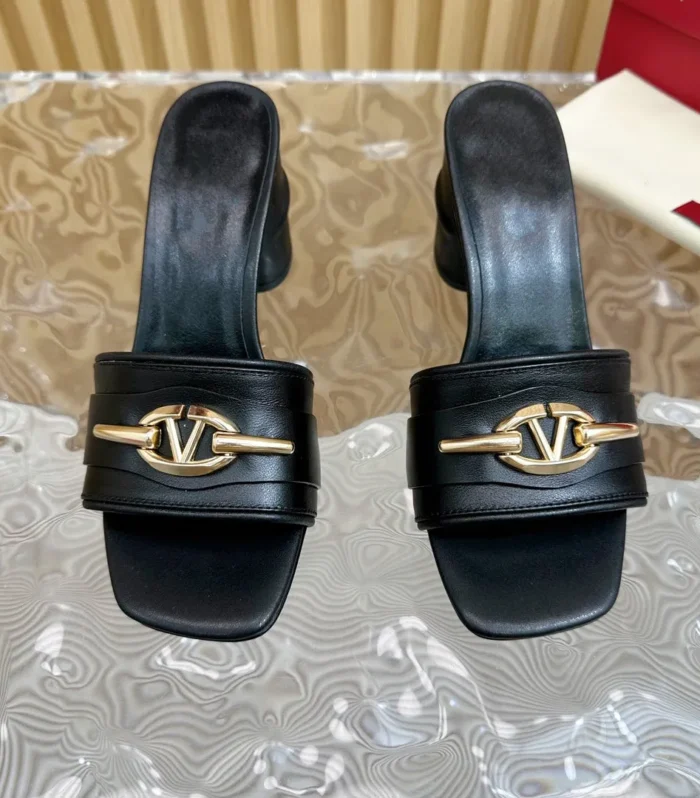 High Heel 70 Mule Sandal The Bold Edition Vlogo Square Toe Black