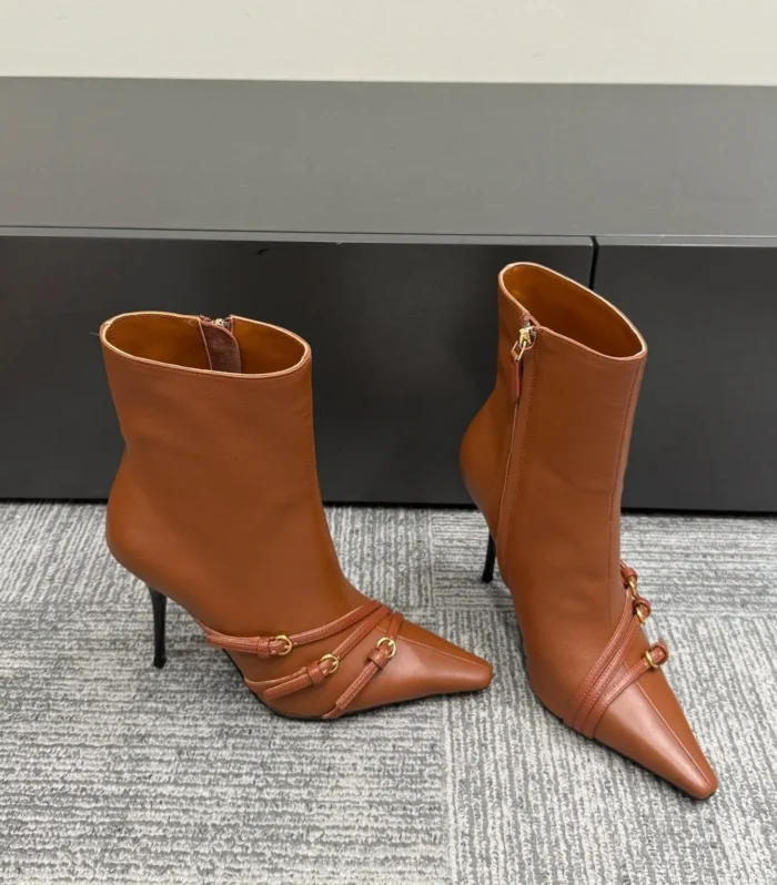 Miu 90 short boots brown cowhide 417982