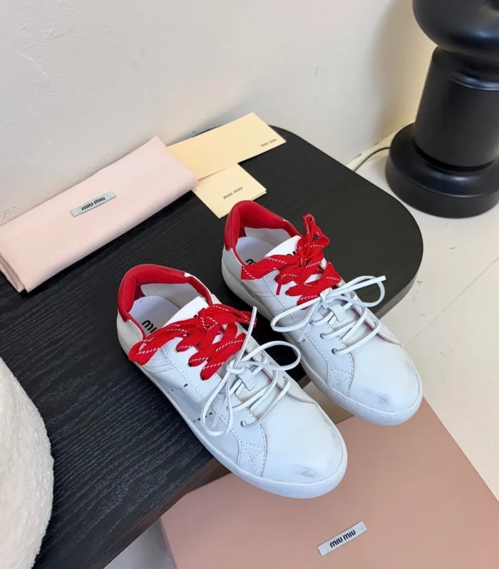 Miu 25C Sneakers White mix Red Leather 235746