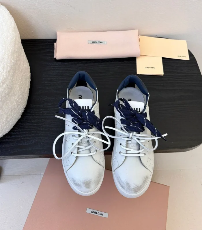 Miu 25C Sneakers White mix Night Blue Leather 235745