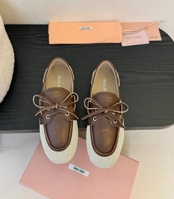 Miu 25C Loafers Brown Leather 235814