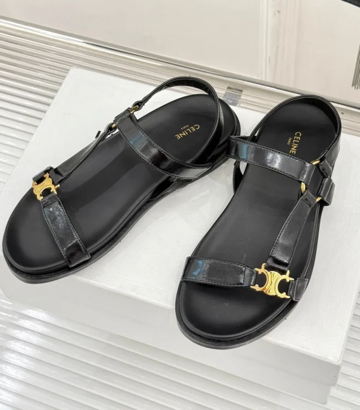 CELINE Maud Sandal Black Leather 285904