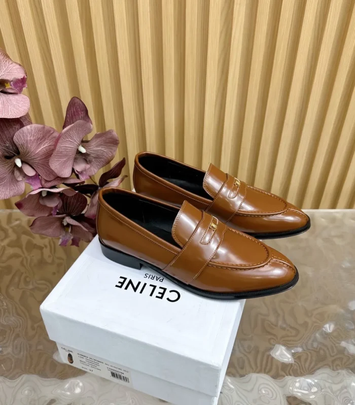 CELINE Loafers Brown Leather 285918