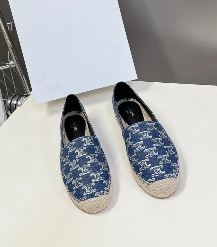 CELINE Espadrillas Loafers Blue Denim 285935