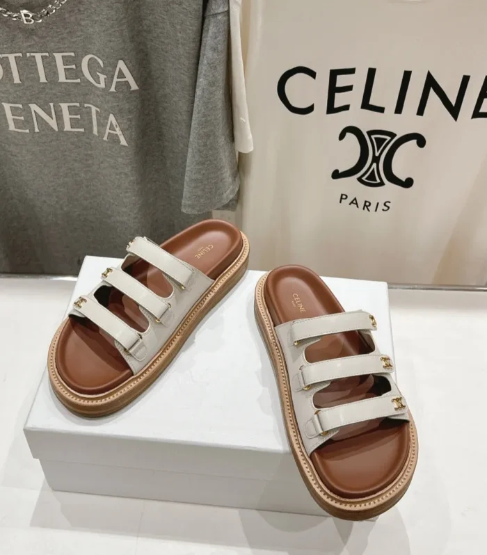 CELINE Dad Sandal Mule White Cowhide 236752