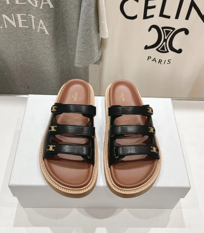 CELINE Dad Sandal Mule Black Cowhide 236753
