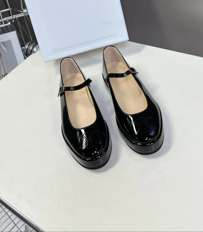 CELINE Ballet Flats Black Patent Leather 285931
