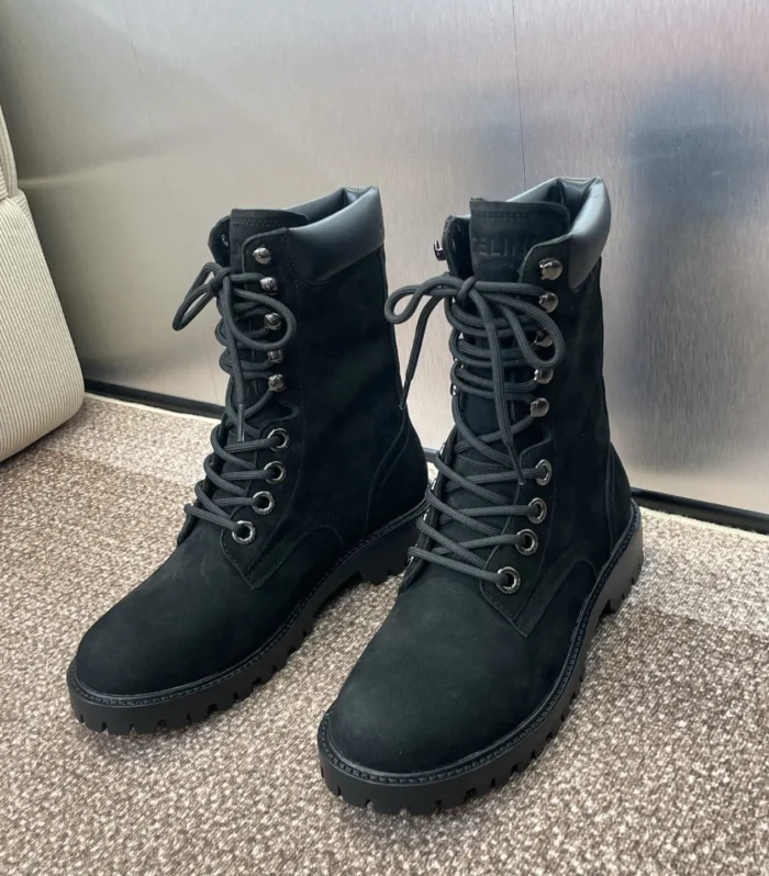 CELINE Ankle Boots Black Suede 433389