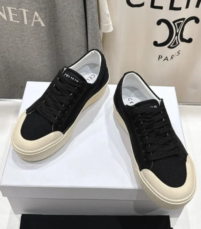 CELINE 25C Trainer Sneaker Black Canvas 236762