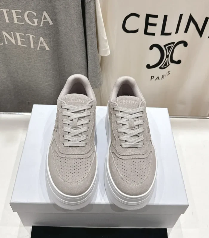 CELINE 25C SNEAKERS WITH WEDGE GRAY SUEDE 236767