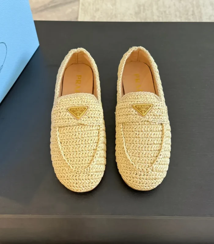 PRA CROCHET LOAFERS PASTEL YELLOW CALFSKIN