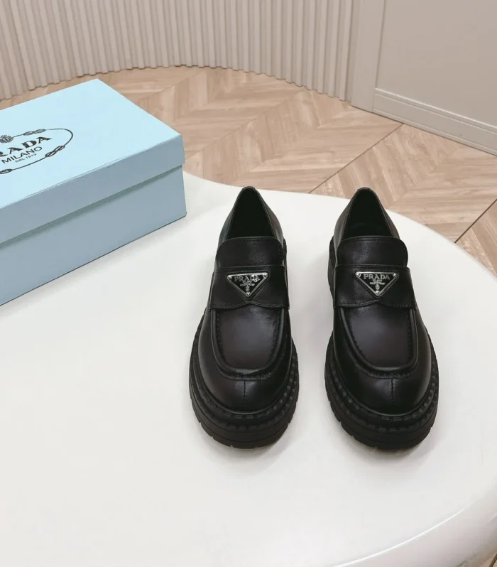 PRA BRUSHED MONOLITH LOAFERS BLACK CALFSKIN