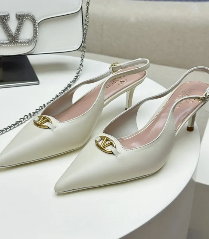 HIGH SLINGBACK 60MM IN WHITE CALFSKIN