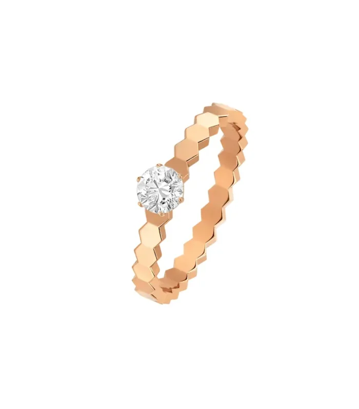 BEE LOVE RING PINK GOLD 1 DIAMOND