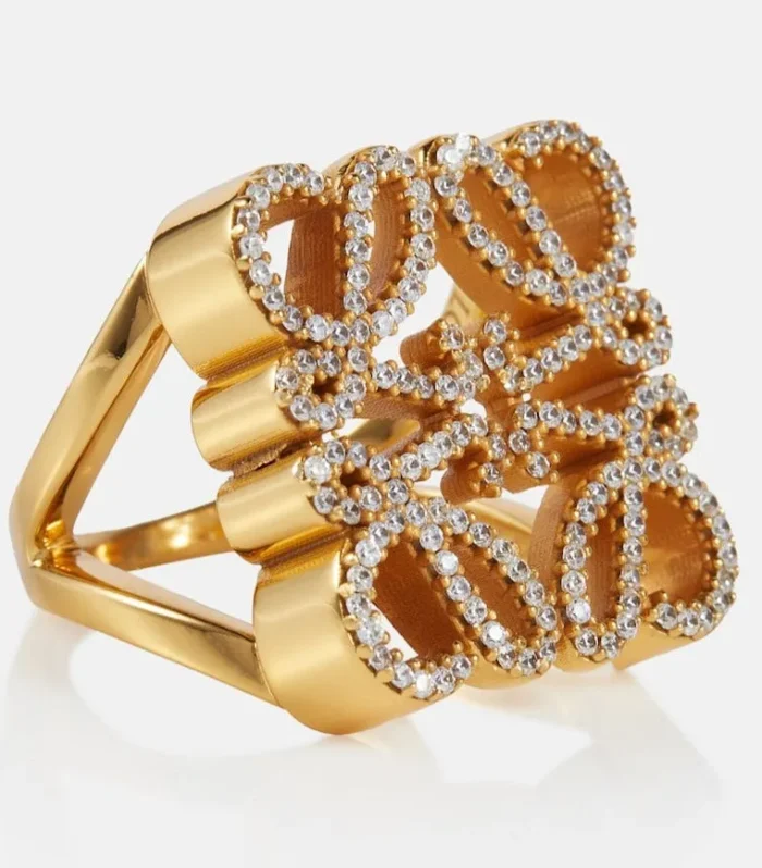 ANNAGRAM DIAMOND PAVED GOLD RING