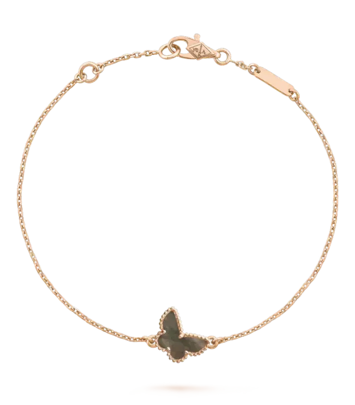BUTTERFLY ONYX PINK GOLD BRACELET