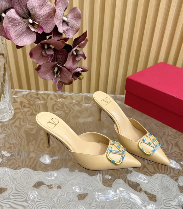 HIGH PUMP MULE 80MM IN SEPIA TAN CALFSKIN