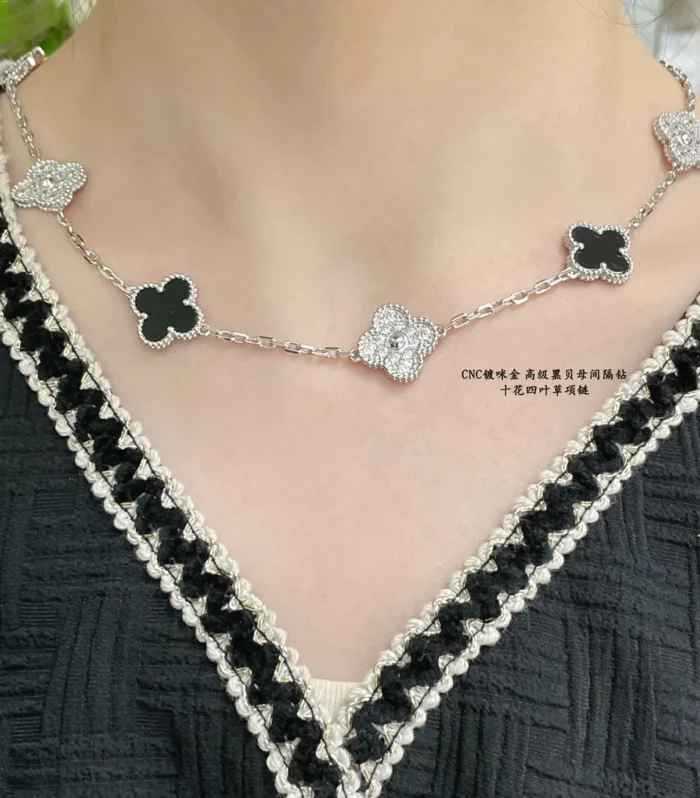 Alhambra Black Onyx Diamond Necklace