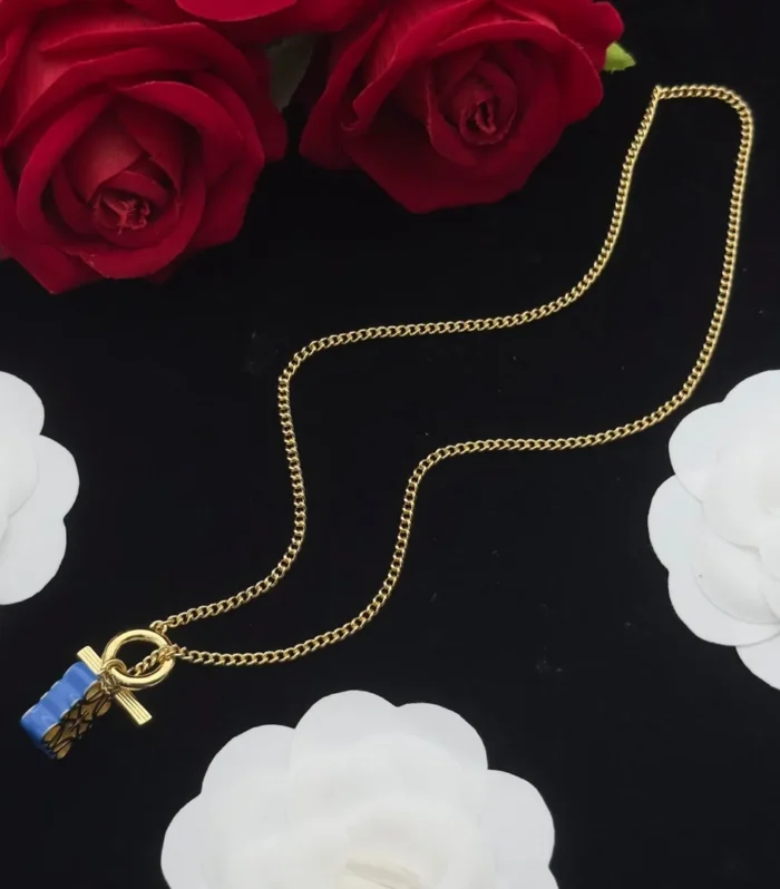 ANAGRAM BLUE GOLD NECKLACE
